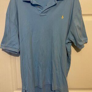 Ralph Lauren Men's Vessel Blue Short Sleeved Polo Shirt Size L Soft Cotton knit